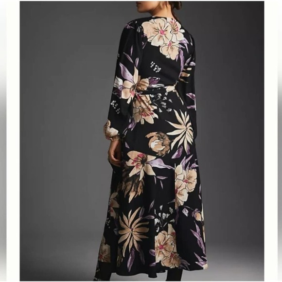 Anthropologie Hutch wrap dress size XS Petite Black motif NWT - Picture 2 of 10